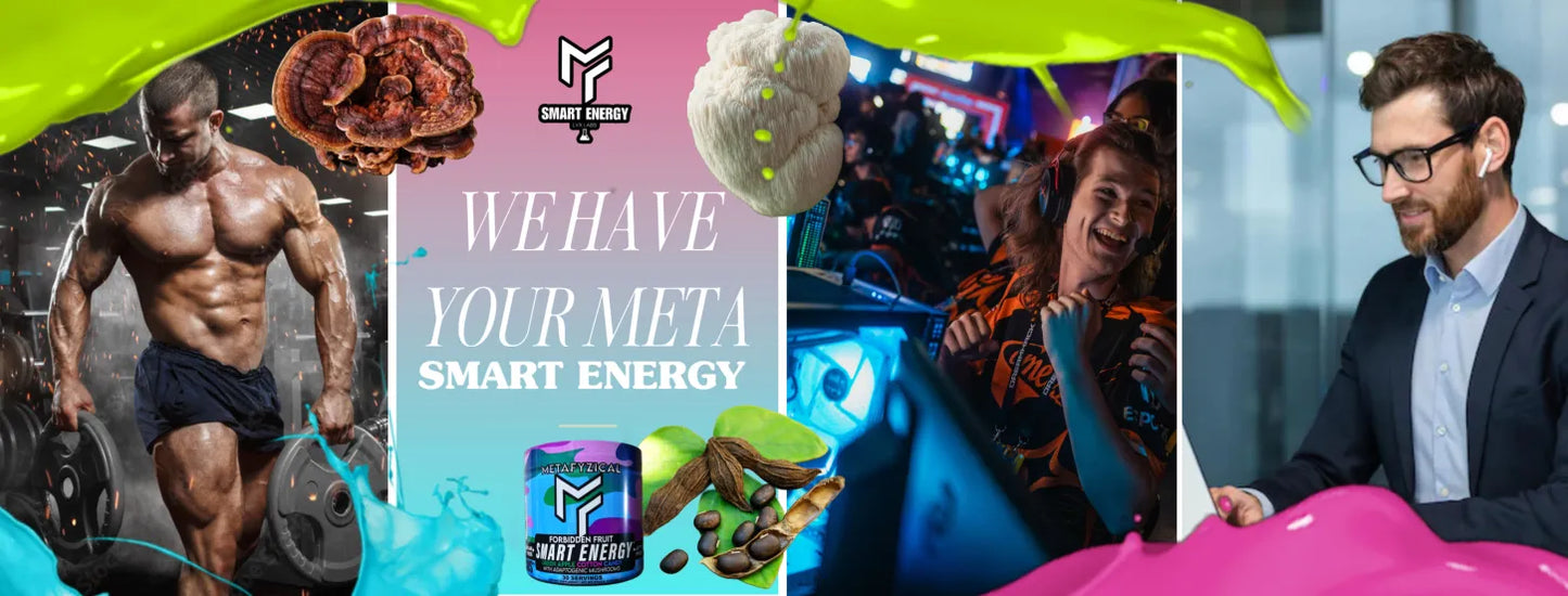 Metafyzical Smart Energy supplement being used in gym fitness environment for clean energy
